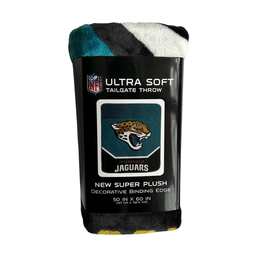 PEGASUS SPORTS NFL JACKSONVILLE JAGUARS TAILGATE THROW BLANKET SUPER SOFT 50X60"